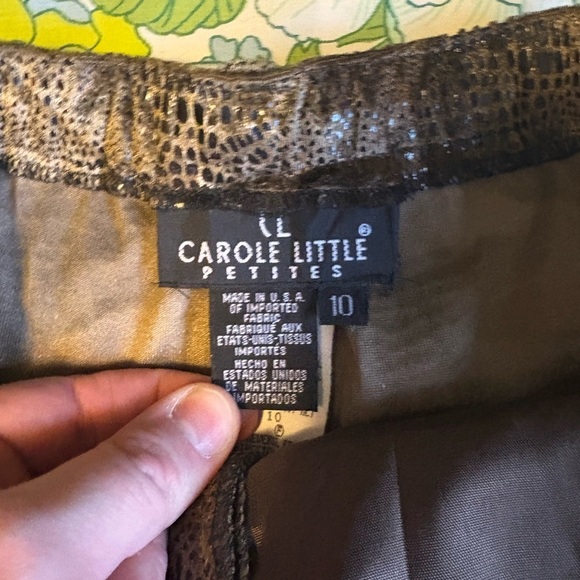 Vintage Carole Little Petites Faux Snakeskin Skirt Size 10 - Picture 3 of 7